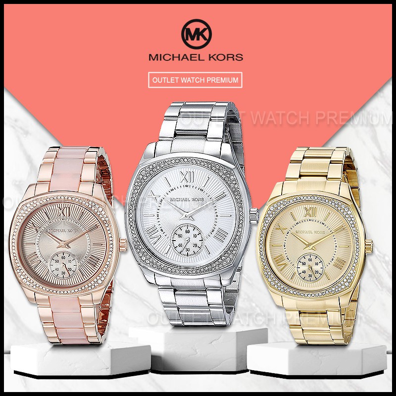 Mk6133 MK6134 MK6135 MK6136 MK6277 MK6276 นาฬิกาข้อมือ สายสแตนเลส ของแท้ 100% สําหรับผู้ชาย และผู้หญิง พร้อมส่ง