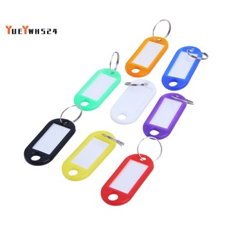 32x Multi-colors Plastic Key Fob ID Tags Luggage ID Labels with Split Ring Keyri