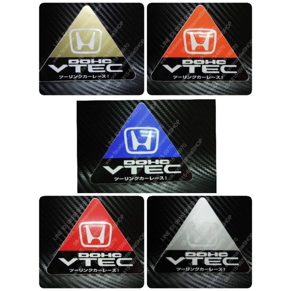 สติ๊กเกอร์สามเหลี่ยม Honda DOHC VTEC MUGEN POWER sticker ติดรถ แต่งรถ ฮอนด้า สามเหลี่ยม น้ำเงิน