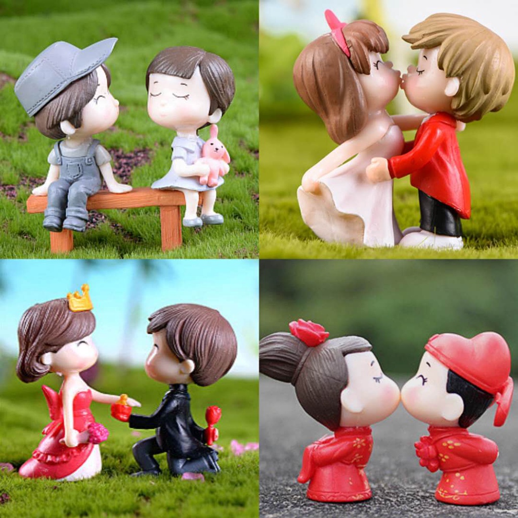 จุด "มินิน่ารักตุ๊กตาคู่มินิภูมิทัศน์ตกแต่งชุดตกแต่งบ้านการจัดสวนตกแต่งเรซิ่นเทพนิยายสวนตกแต่งเค้ก