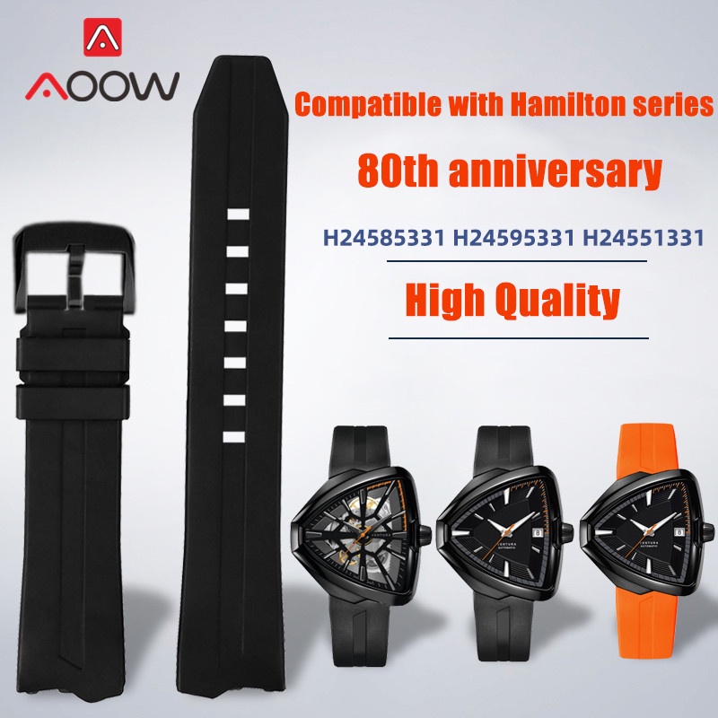 20 มม.สายยางสแตนเลสหัวเข็มขัดผู้ชายเปลี่ยนนาฬิกาสําหรับ Hamilton Ventura Elvis80 H24585331 ชม.245953