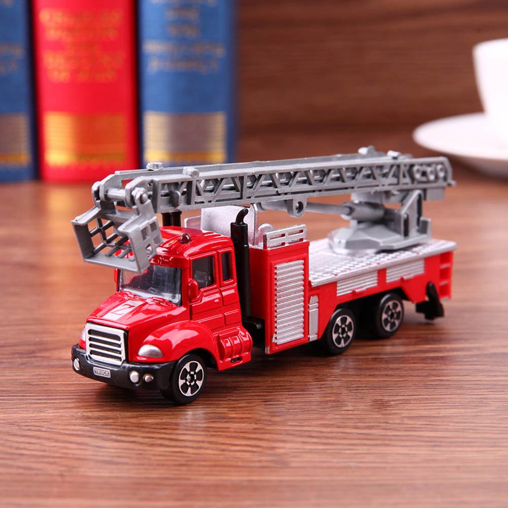 High Simulation Mini Fire Engine Model Alloy Vehicles Truck Toy Kids