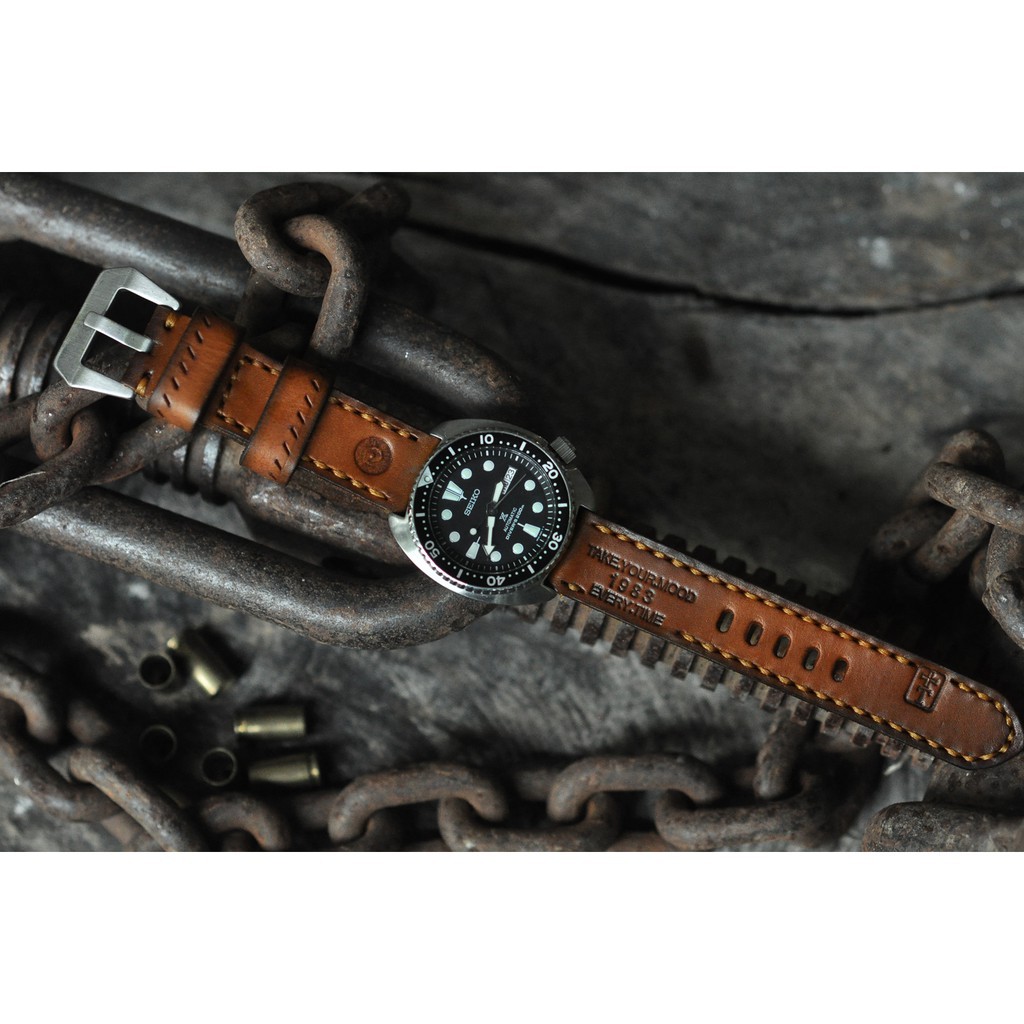 สายนาฬิกาหนังแท้ แนว Ammo strap มีขนาด 20mm 22 mm 24 mm watch strap สายนาฬิกา พร้อมบัคเคิล