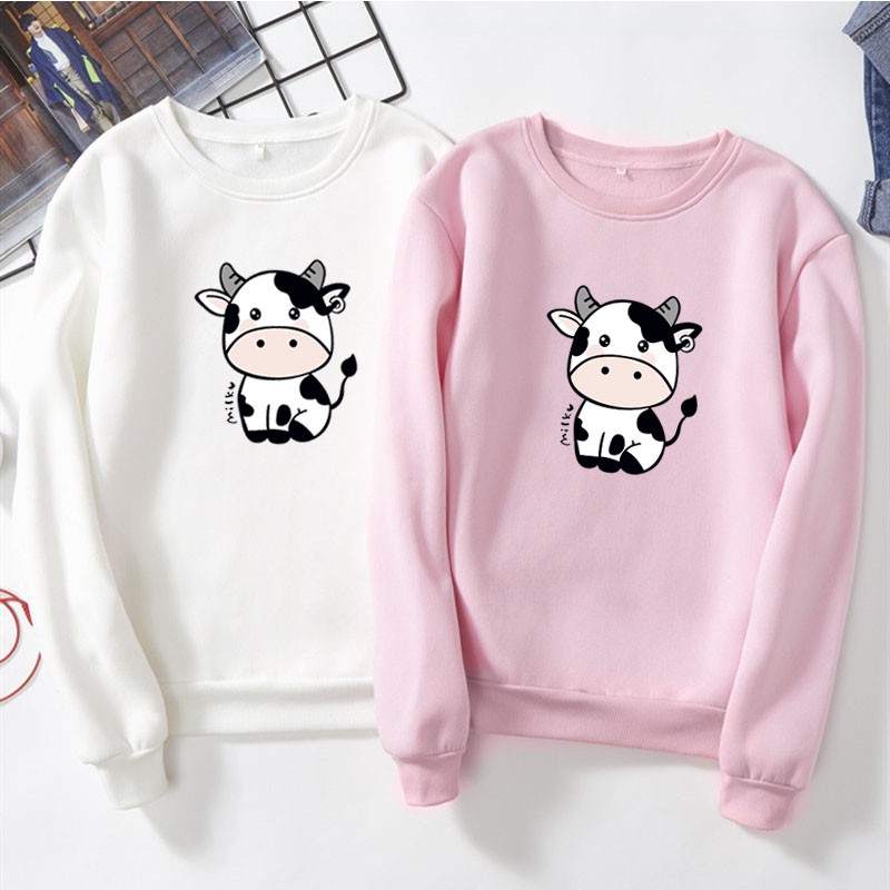 BK-O-281 เสื่อแขนยาวคอกลม พิมพ์ลายการ์ตูนน่ารัก มีไซส์ครบ สีให้เลือก เสื้อกันหนาวแฟชั่นเกาหลี