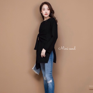 MN414🌹Knit Twist Blouse เสื้อคอกลม ผ้าไหมพรมถักอย่างดี