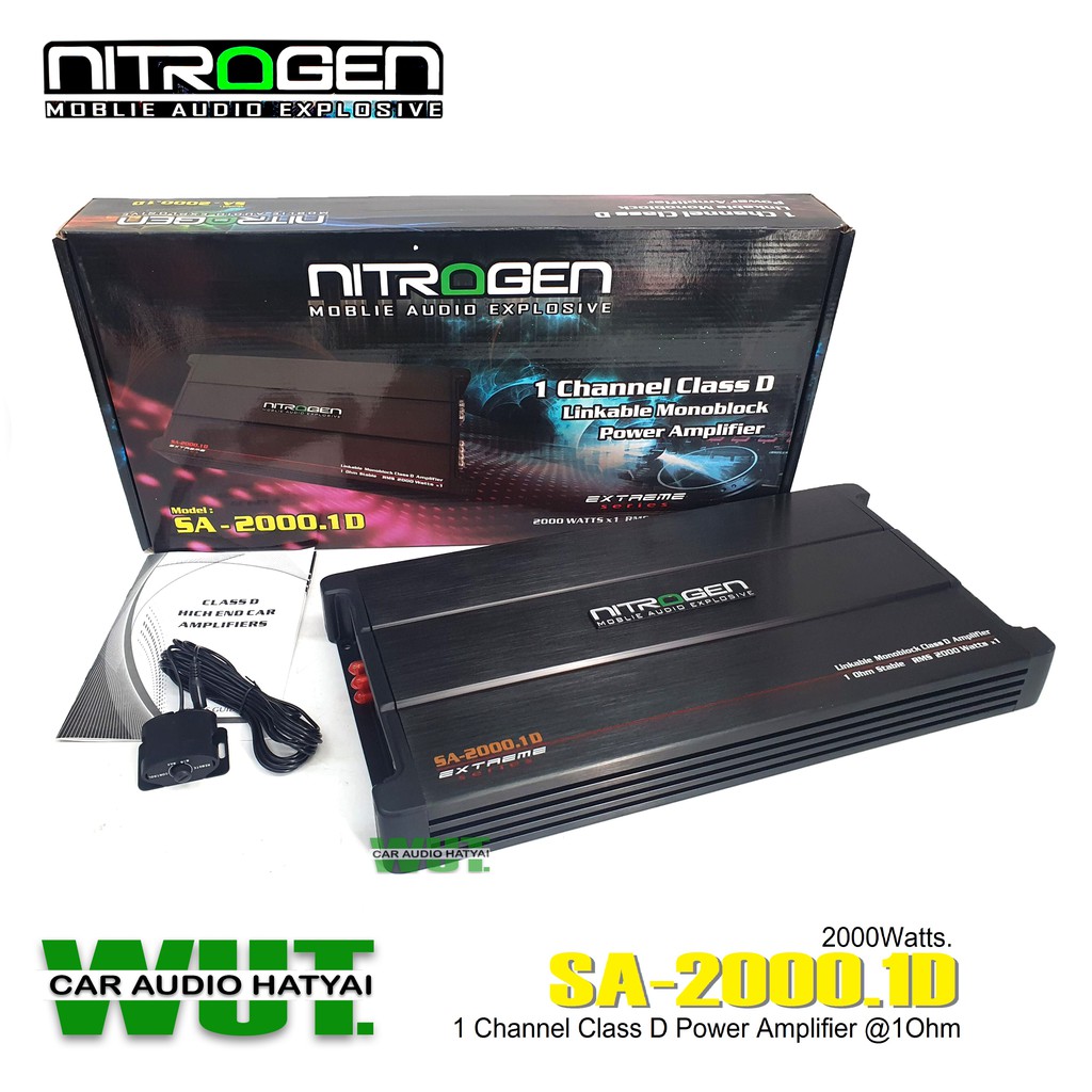 NITROGEN รุ่น SA-2000.1D เพาเวอร์แอมป์ คลาสดี/Class D สำหรับขับซับเบส พาวเวอร์แอมป์ เครื่องเสียงรถยน