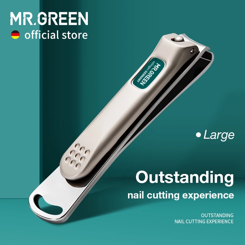 Mr.green กรรไกรตัดเล็บ สเตนเลส นําเข้าจากเยอรมนี ใบโค้ง แบบพกพา ขนาดใหญ่ ขนาดกลาง พร้อมตะไบเล็บ