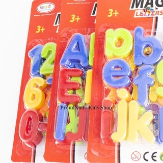 ProudNada Toys ของเล่นเด็ก ตัวอักษร ABC แม่เหล็ก พิมพ์ใหญ่ เล็ก ตัวเลข H.M. TOYS MAGNETIC LETTERS&NUMBERS NO.HM1175A