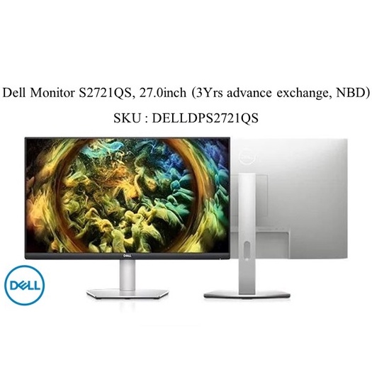 จอมอนิเตอร์ DELL MONIOR S2721QS (IPS 4K 60Hz) Dell Monitor S2721QS, 27.0inch (3Yrs advance exchange, NBD)