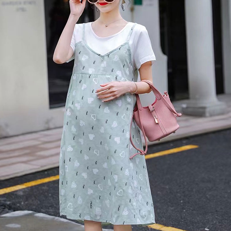 ชุดคลุมท้องแขนสั้น ชุดคลุมท้องเรียบหรู ชุดคลุมท้องสีสันสดใส เนื้อผ้าใชุดกระโปรงคุณแม่ ใส่ได้ทุกโอกาส ชุดคลุมท้อง - รูปที่ 2