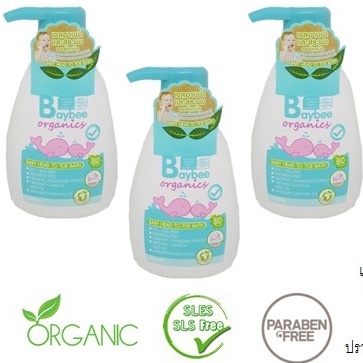 BAYBEE เจลอาบน้ำสระผมเด็ก ออร์แกนิค กลิ่นลาเวนเดอร์ 250ml. ปราศจากสารเพิ่มฟองไม่ระคายเคืองผิว(3 ขวด)
