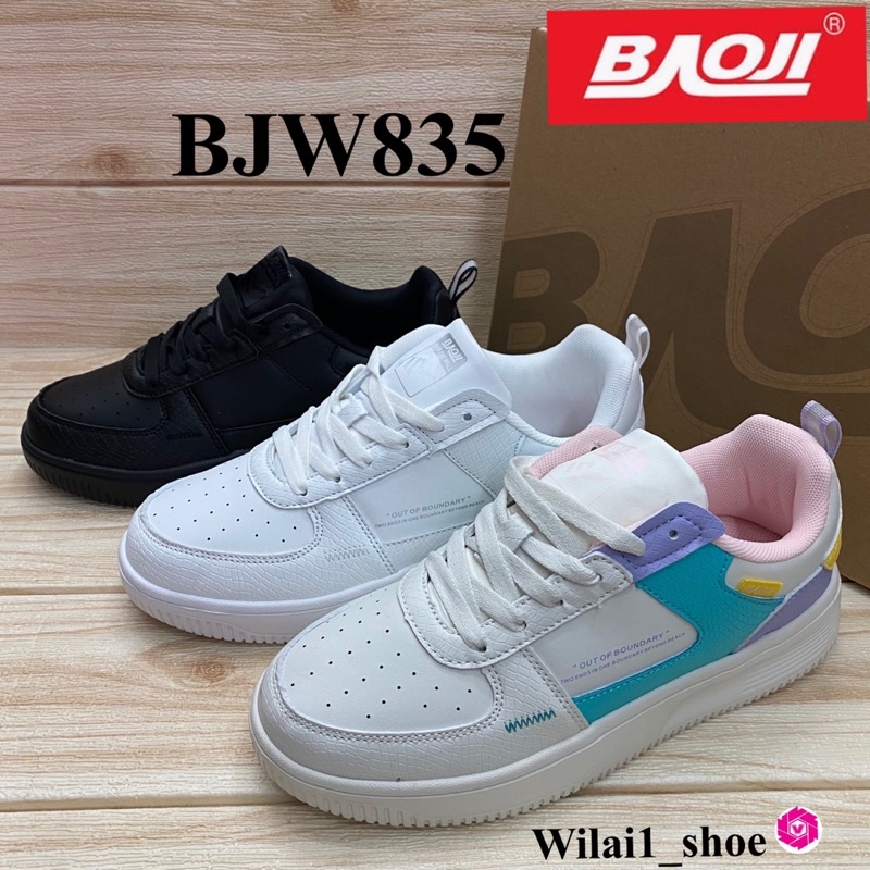 Baoji BJW  835  รองเท้าผ้าใบ (37-41) สีดำ/ขาว/ครีมม่วง/ขาวชมพชมพู ซป ลก