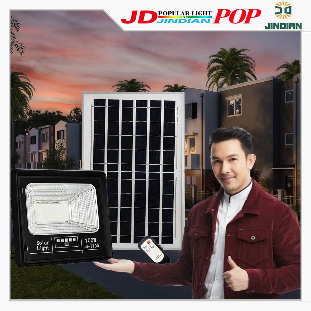 สปอตไลท์ 30w,50W100w,200w,300w โซล่าเซลล์ JD JINDIANแท้ พลังงานแสงอาทิตย์[ JDรุ่นใหม่ล่าสุด ]