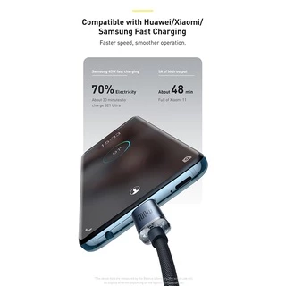 Baseus สายชาร์จไว 100W Type-C สายชาร์จ type c ชาร์จเร็ว สายชาร์จเร็วไอโฟน สายชาร์จเร็ว huawei Type-C ไม่รองรับ ios