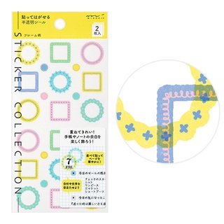 MIDORI Sticker Schedule 2538 Semi-Transparent Frame (D82538006) / สติ๊กเกอร์กึ่งโปร่งใสสำหรับแพลนเนอร์ ลายกรอบรูป