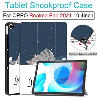 เคสแท็บเล็ตหนัง Pu แบบตั้งได้สําหรับ Oppo Realme Pad 10.4 2021