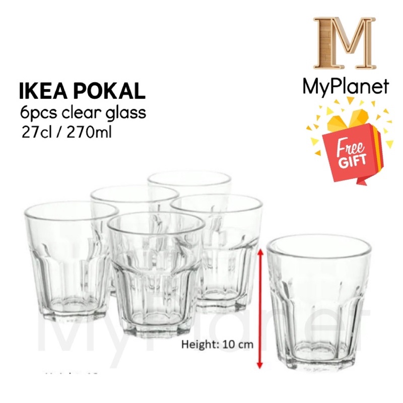 (ชุด 6 ชิ้น) IKEA POKAL GLASS 27 cl