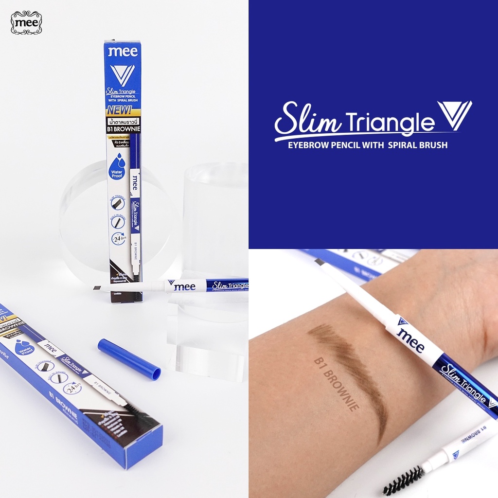 +(ยอดนิยม) เขียนคิ้วหัวสลิม Mee Slim Triangle Eyebrow Pencil Spiral Brush B1 เขียนคิ้ว กันน้ำEXP11/27 - รูปที่ 3