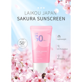 Laikou Sakura ครีมกันแดด SPF50 PA+++ ป้องกันรังสียูวี กันน้ํา 50 กรัม