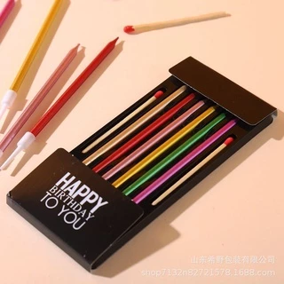 A187 🎁พร้อมส่งในไทย🎁 เทียนวันเกิด แท่งยาวคละสี 6 แท่ง วันเกิด