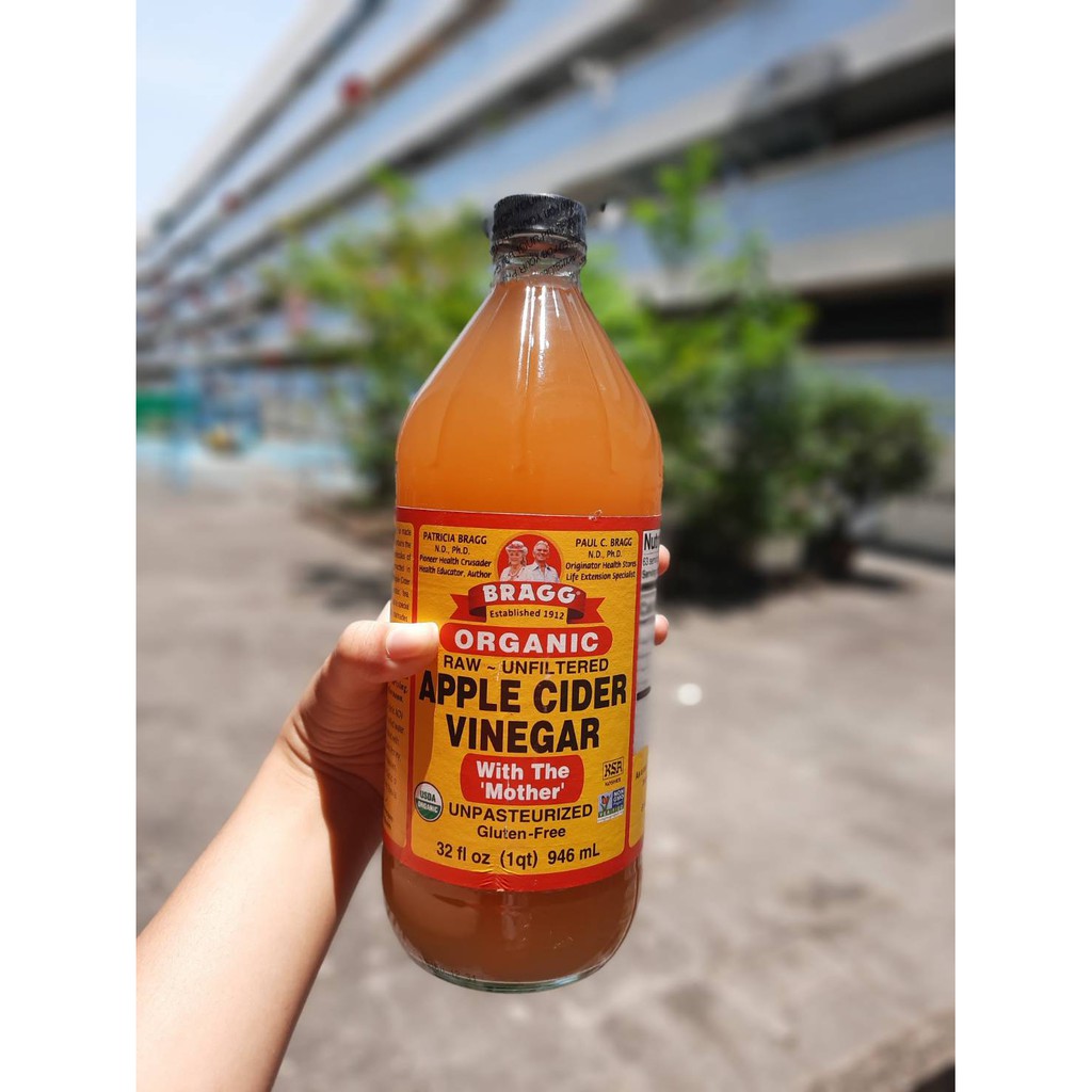 แบรคน้ำส้มสายชูหมักจากแอปเปิ้ล 946มล. Bragg Apple Cider Vinegar 946ml. [หมายเลขบาร์โค้ด 0074305001321 ]