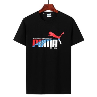 เสื้อยืด PUMA ต้นฉบับpuma_summerผู้ชายแขนสั้นเสื้อยืดผ้าฝ้ายแท้ที่เดินทางมาพักผ่อนท็อปส์แขนสั้นผู้ชายเสื้อยืด