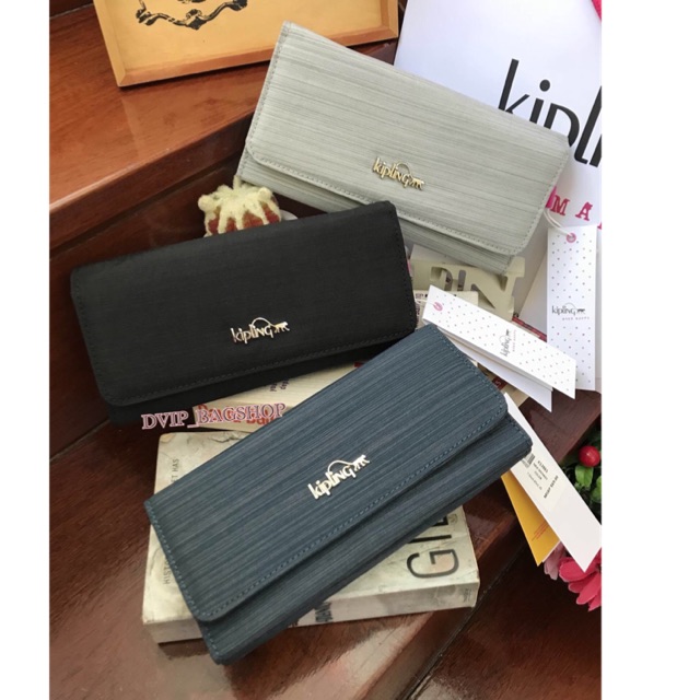 Kipling Brownie long tri-fold wallet แท้💯%
