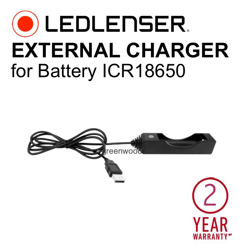 ภายนอก 18650 Li-Ion Charger LEDLENSER [เลนส์ Led - สําหรับแบตเตอรี่ ICR18650]