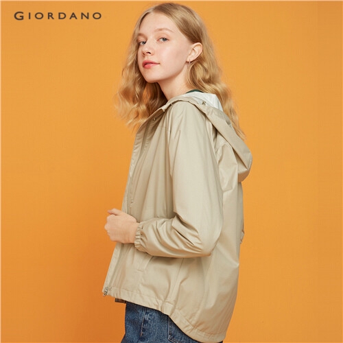 GIORDANO WOMEN Hooded long-sleeve windbreaker 05379001