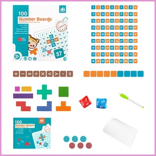 เกมกระดาน Montessori Hundred Number Board 1-100 ของเล่นเสริมการเรียนรู้คณิตศาสตร์ สําหรับเด็ก 3-10 shinth
