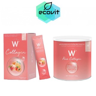 Wink White W Collagen คอลลาเจนวิงค์ไวท์ 1 กล่อง [7 ซอง]/ W​ Pure Collagen ดับเบิ้ลยู​ เพียว​ คอลลาเจน 1 กระปุก [50g.]