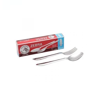 ซีบรา ตราหัวม้าลาย ช้อนส้อม SS (ลายหยดน้ำ) 1.0มม. แพ็ค 12 คู่ ZEBRA CUTLERY SETS (YOD NAM) 1.0MM PACK 12 PAIRS