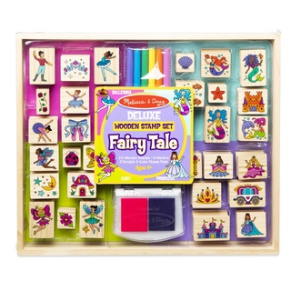 [หมึกล้างออก 38ชิ้น] รุ่น 31900 ชุดแสตมป์ Deluxe เจ้าหญิงแฟรี่ Melissa &amp; Doug Deluxe Wooden Stamp Set - Fairy Tale รีวิวดีใน Amazon USA พร้อมหมึก non-toxic ของเล่น มาลิซ่า 3 ขวบ