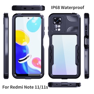 เคสโทรศัพท์มือถือใส กันน้ํา IP68 2M สําหรับ Xiaomi Redmi Note 11 Pro 11s