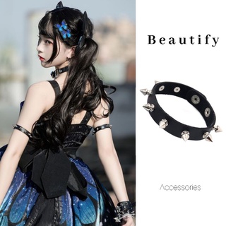 ♥พร้อมส่ง!! สายรัดข้อมือหนามแนว Punk Rock ยาว 24cm.