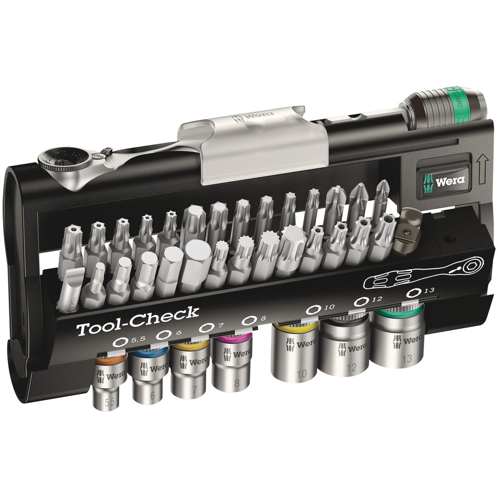 Wera Tool-Check Automotive 1, Bits assortment with ratchet + sockets