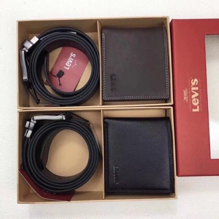 LEVIS  WALLET AND BELT GIFT SET แท้💯 กระเป๋าสตางค์+เข็มขัด Levis