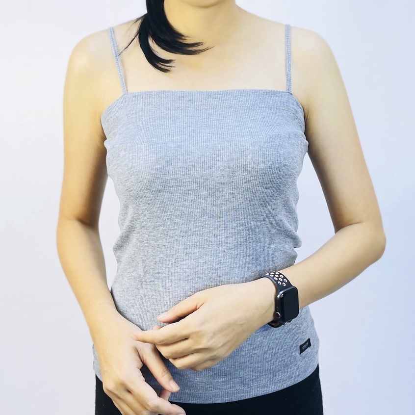 ( ผ้าร่อง / ตัดเต็ม ไซส์ S-M )  สายเดี่ยวคอตรง แบรนด์ CHOTYSHOP สินค้าผลิตในไทย  🔥🔥 QAR.C