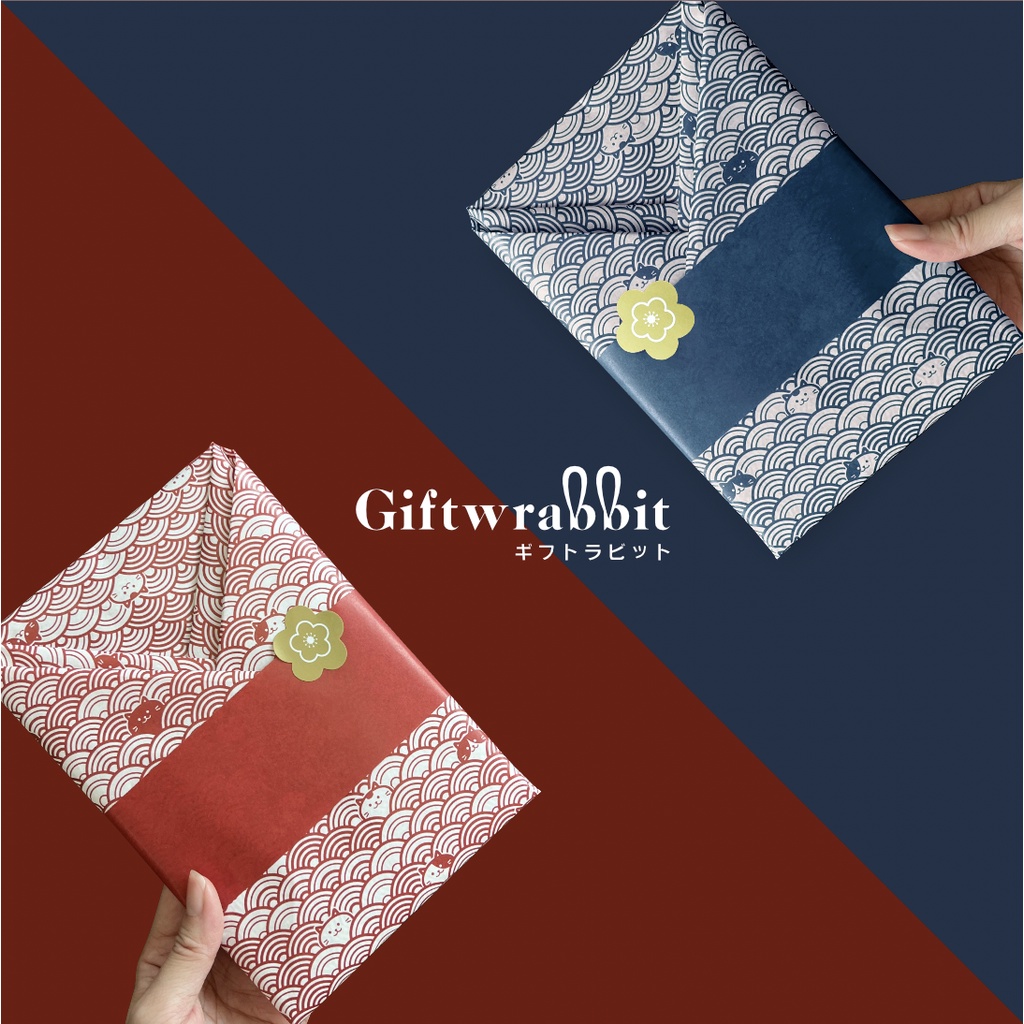 กระดาษห่อสินค้าลายแมวญี่ปุ่น 2 สี ขนาด 15x24 นิ้ว