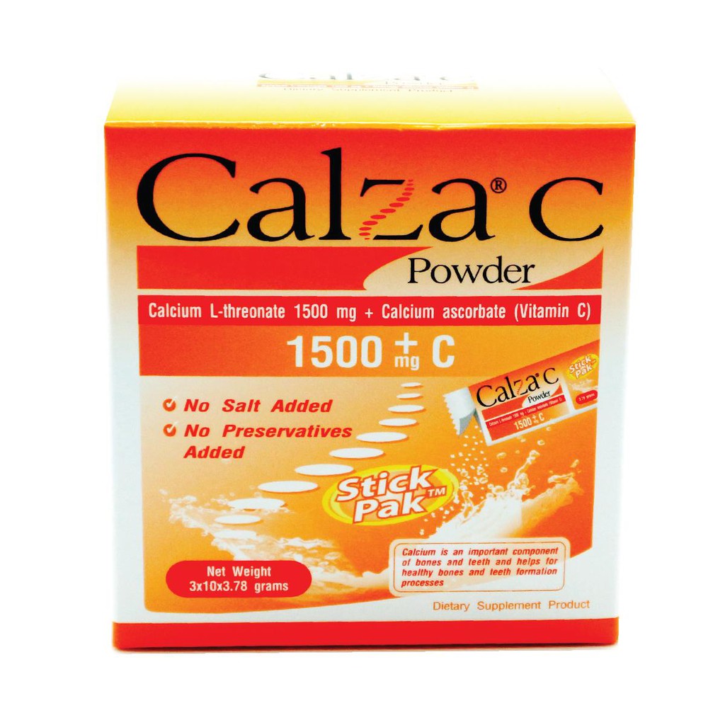 Calza C 1500mg แคลเซ ยม บำร งข อ บำร งกระด ก ก นง าย ท องไม ผ กรสส ม 30ซอง Shopee Thailand