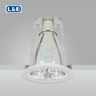 โคม Downlight ฝังฝ้า ขอบขาว ขั้ว E27 พร้อมหลอด LED 5W (ตามตัวเลือก)