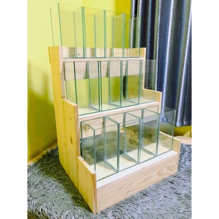 ชั้นวาง โหล ปลากัด วางโหลขนาด 4”x4”x8” ได้ชั้นล่ะ 4 ใบ