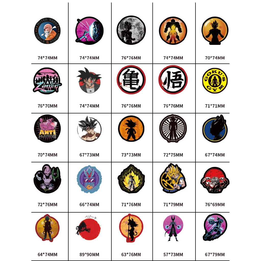 36PCS DBZ Anime Dragon Ball Stickers Super Saiyan Goku Cartoon Stickers For Car