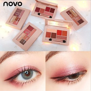 *ส่งจากไทย* Novo Elegant Makeup Look Eyeshadow Palette 6 Color พาเลทอายแชโดว์ 6 เฉดสี