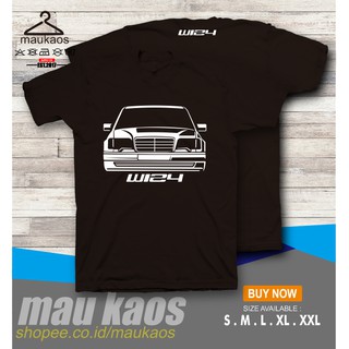 เสื้อยืด พิมพ์ลายรถยนต์ Mercedes Benz W124