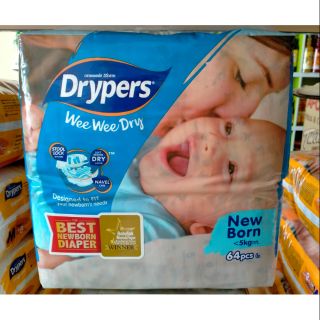 แพมเพิสเด็กแรกเกิด Drypers weewee dry ไซส์ Newborn ดรายเพิสวีวีดราย ผ้าอ้อมเด็กแรกเกิด ชนิดเทป