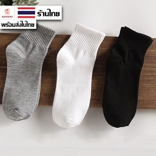 🔥(W-011) 🔥ถุงเท้าข้อยาว แถบหนา ใส่ได้ทุกโอกาส🔥ส่งจากไทย