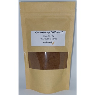 ผงเมล็ดยี่หร่า จาก ประเทศ อียิปต์  Caraway Seeds Ground 150g Bag Aspiceandi