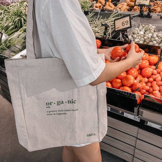 NT386  Zopa Tote Bag : Organic กระเป๋าผ้า ออแกนิค กระเป๋าช้อปปิ้ง กระเป๋าผ้าดิบ ถุงผ้า โซปา ลดโลกร้อน กระเป๋าใส่หนังสือ