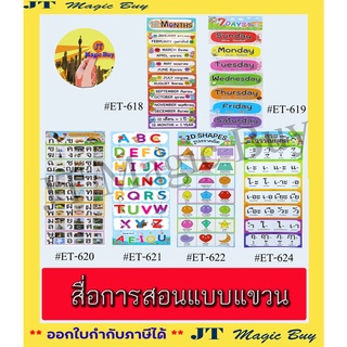 สื่อการสอนแบบแขวน แบบโมบาย หัดอ่าน ก-ฮ / หัดอ่าน A-Z  / ชุด 1 ปีมี 12 เดือน  / ชุด 1 สัปดาห์มี 7 วัน บรรจุ 1 เซ็ท